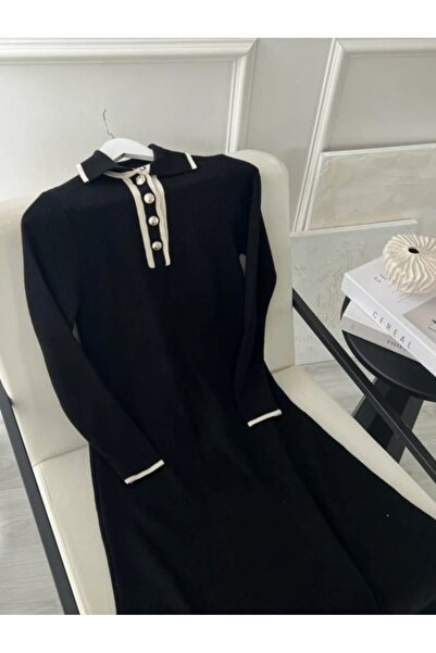 Thebomb Sude Buttoned Knitwear Dress