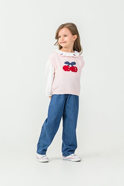 Harika KIDS Girl's Knitwear Sweater-Shirt-Denim Pants 3-Piece Set