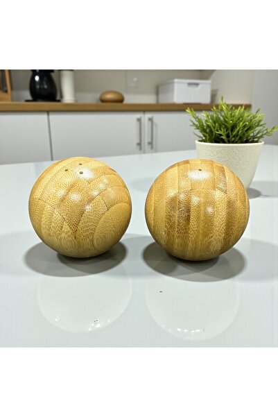 SepetçiBaba Bambu - 2'li Topt Tuzluk Biberlik