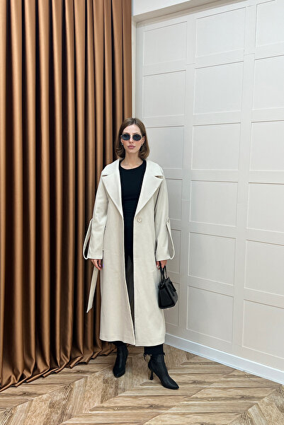 Stilife Kol Detay Kaşe Kaban Taş