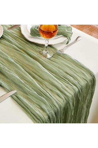 Arabest 10FT Boho Gauze Table, 35x118 Inch Rustic Cheese Cloth for Wedding Valentines Party