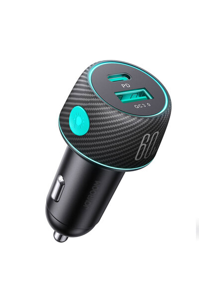 Joyroom Incarcator (JR-CCN01) Auto, 1xUSB-A, 1xUSB-A, QC 3.0, Multicolor Ambi...