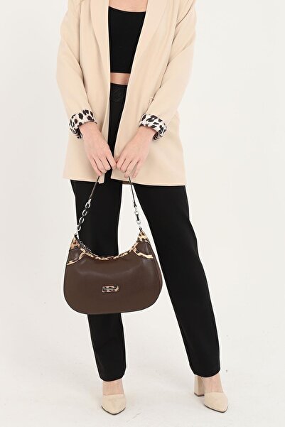Silver Polo Silver & Polo Leopard Brown Sp1255 Women's Shoulder Bag