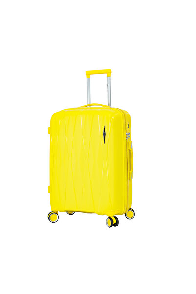 Madisson SW51103 medium trolley, 100% polypropylene, 67x43x25 cm, lock, 4 wheels 360°, yellow