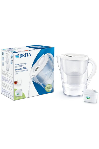 BRITA Marella filter jug, Maxtra Pro filter cartridge, 3.5 L, White