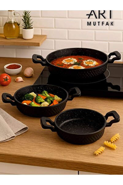 ART 3-Piece Cast Iron Pan Set | 18-20-22 cm