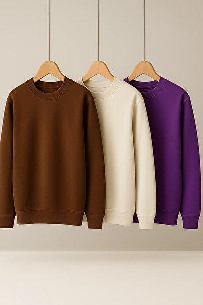 COMBİNE MİCHAİL Men's Casual Trend Oversized Loose 3-Piece Sweater