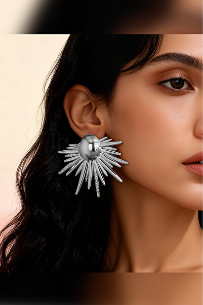 The Collection Parlayan Güneş Işıltısı Tasarımlı Solar Shine Gümüş Küpe