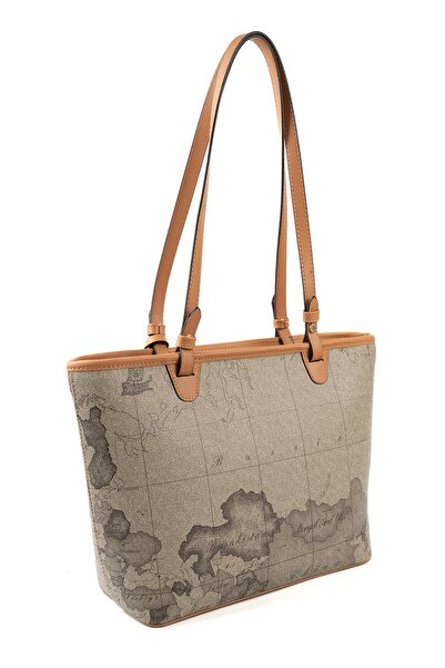 Silver Polo Silver & Polo Sp1204 Women's Shoulder Bag Map Khaki-A.Taba