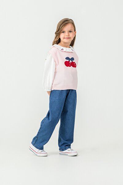Harika KIDS Girl's Knitwear Sweater-Shirt-Denim Pants 3-Piece Set