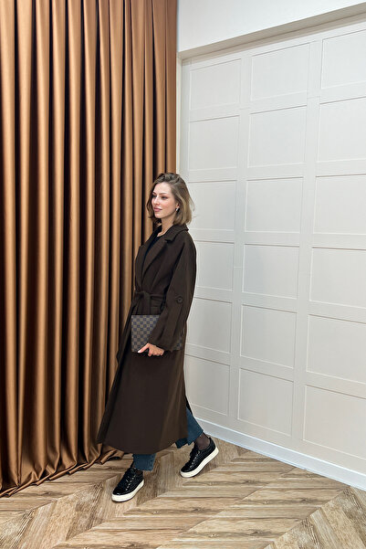 Stilife Παλτό με λεπτομέρεια στο μανίκι Καφέ