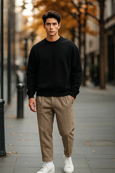 COMBİNE MİCHAİL Men's Casual Trend Oversized Loose 3-Piece Sweater