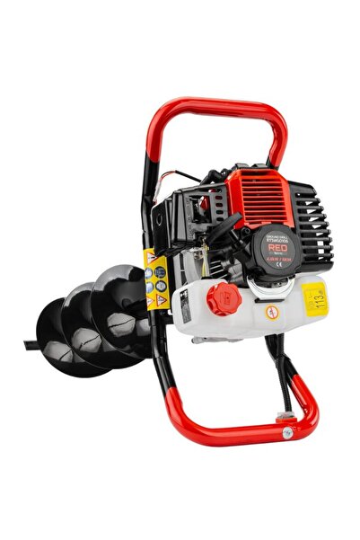 Red Technic Бензинов земен бур с 3 шнека, двутактов двигател, 6 к.с.
