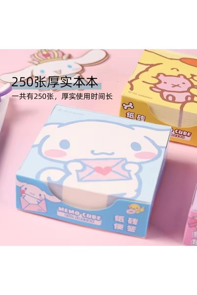 synshop Cinnamoroll Sevimli Tavşan Küp Blok Kare Not Defter Memo Pad Ödev 250 Yaprak 8*8 cm