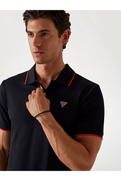 Guess Ανδρικό μπλουζάκι πόλο New Tech εφαρμοστό