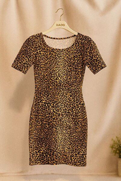 Lily Butik LEOPAR DESENLİ ELBİSE