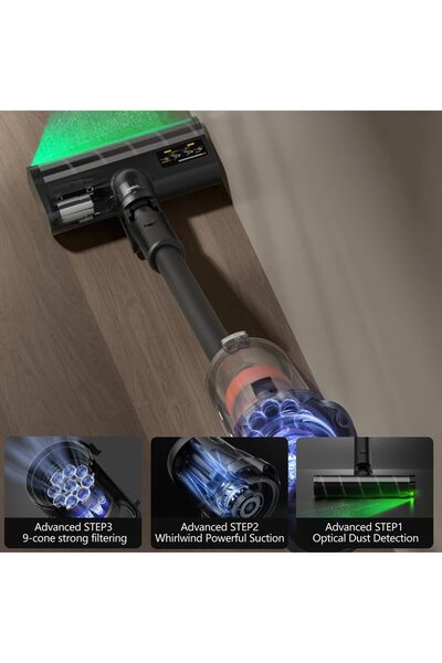 Deerma T30 cordless vacuum handheld with 45 mins battery 056 L dust cup and green light dust display