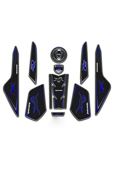 Redline Grafik TVS Raider Mavi Siyah Tank Pad Kuyruk Pad Kafa Pad Sticker Set...