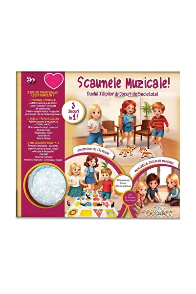 SHOPIENS Joc Scaunele Muzicale 3 in 1 Duelul Talpilor Jocuri Memorie cu Buzzer Muzical si Covoras