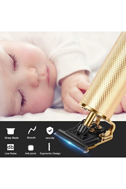 OEM Professional Cordless Hair Clipper for Beard & Contouring, Stainless Steel Blades, USB Charging, Gol