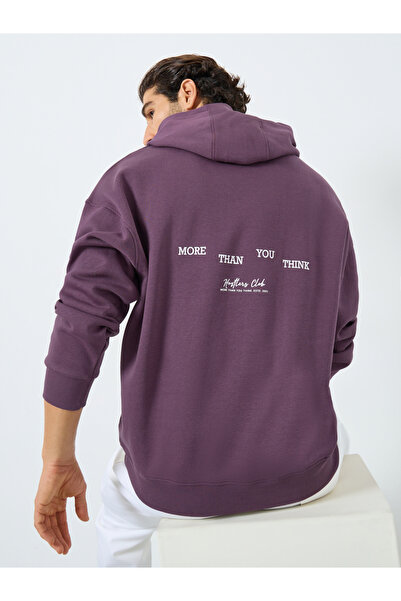 Styli Purple Graphic Print Oversized Hoodie