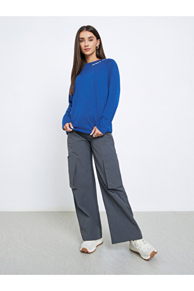 Styli Blue Embroidered Crew Neck T-Shirt