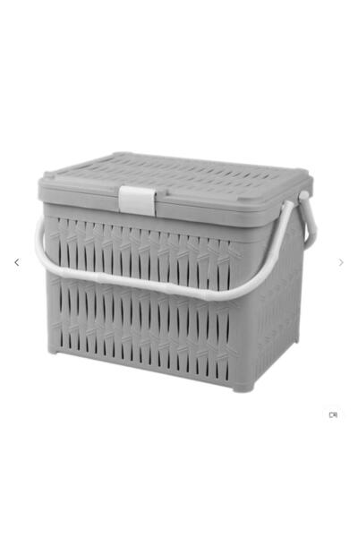 Tradeo Portable Plastic Storage Basket with Lid & Handle – Durable, Spacious ...