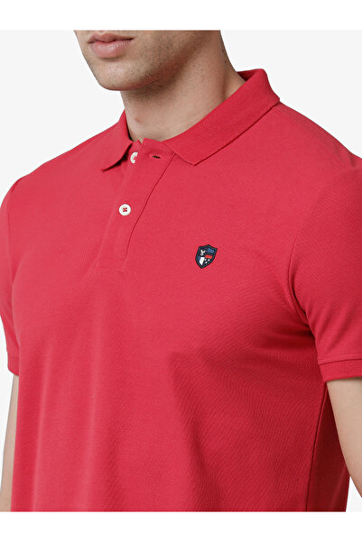 FERVORO By Styli Men Red Plain Cotton Polo