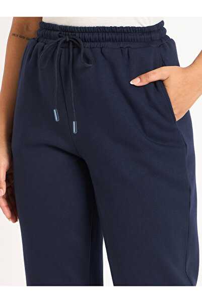 Femmella By Styli Women Navy Blue Fleece Joggers