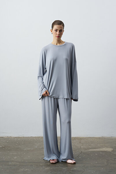 Maison De Pure Lora Uzun Kollu Uzun Form Bluz