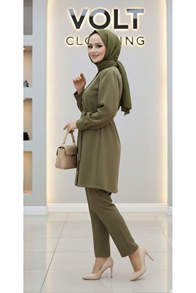 VOLT CLOTHİNG Metal Button Scuba Pants Two-Piece Set