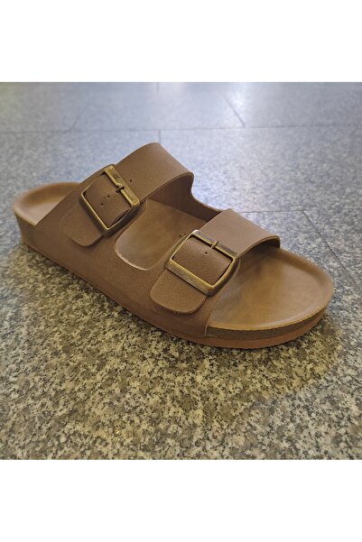 Polaris Sand Color Hac Umre Double Buckle Adjustable Slippers