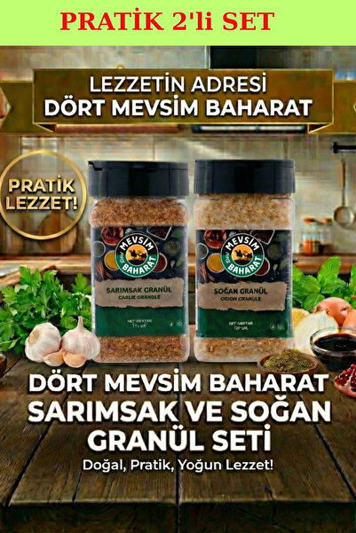 Dört Mevsim Baharat 2Lİ SET - Sarımsak Granül 175gr - Soğan Granül 120gr
