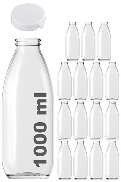 Afracam 1000 ml Şeffaf Süt, Ayran, Su, Limonata, Meşrubat Şişesi 1000 Cc Yırt...