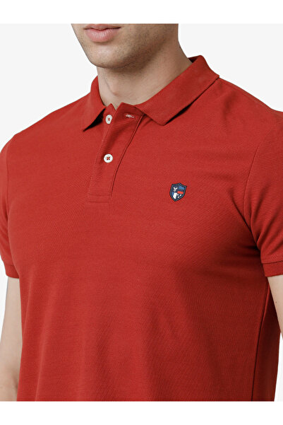 FERVORO By Styli Men Orange Plain Cotton Polo