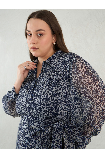 Femmella By Styli Plus Size Floral Printed Maxi Dress