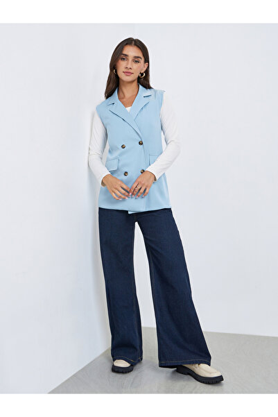 Styli Longline Double Breasted Waistcoat