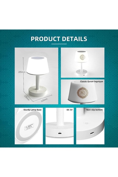 Generic Desk Lamp Quran Speakers complete Tafseer audio, FM radio, voice recording,MP3 player,remote control