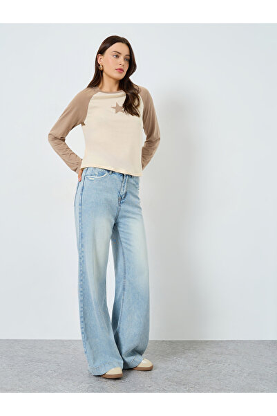 Styli Star Embroidered Raglan Sleeve T-Shirt