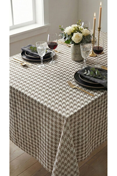 shopshop Gray Black Crow's Feet Patterned Decorative Large Size Tablecloth