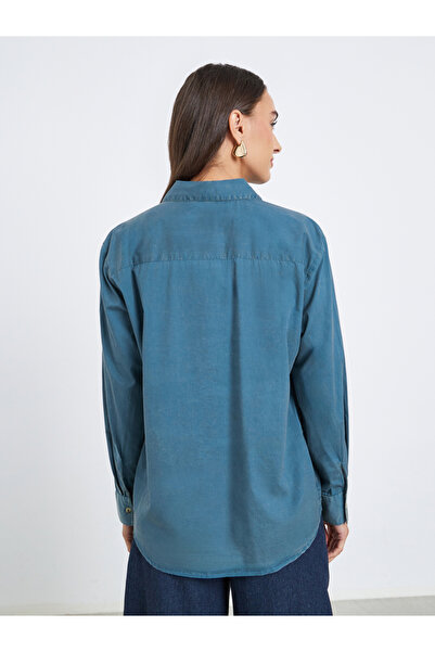 Styli Blue Long Sleeve Acid Wash Shirt