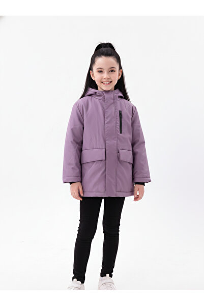 blayn jeans Palton și haină și parka de iarnă cu glugă pentru fetiță, din bla...