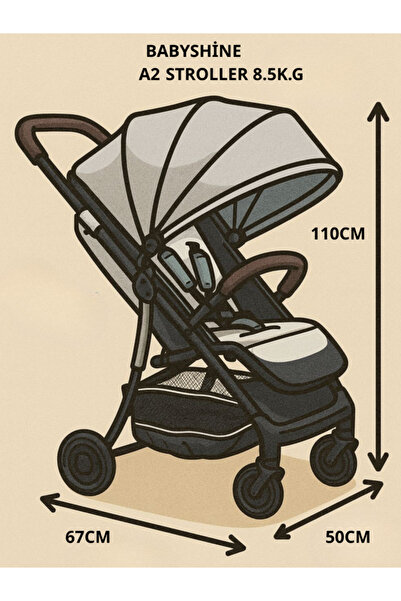 Baby shine Travel Stroller A2 with Carry Bag, 8.5 kg, 0-4 Years