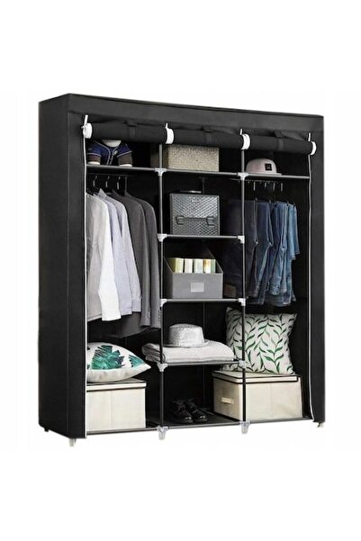 Pronett Dulap portabil din material textil cu 8 rafturi și suporturi laterale...