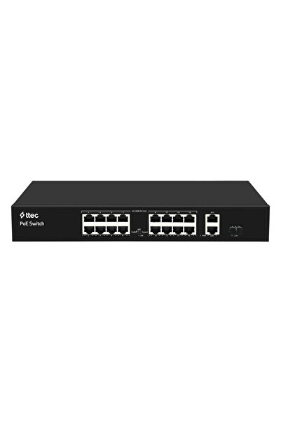 Ttec 19300PG-1SFP 16 Port Poe 10/100 2 Port Gigabit Uplink 1 Port Gigabit SFP...