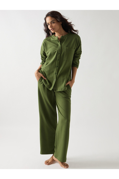 Femmella By Styli بنطلون قصة مريحة باللون الأخضر