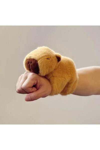 AjieQaQ Promotional Pack: Capybara Plush Bracelet (AjieQaQ, Light Brown) + Squishy Cat Paw