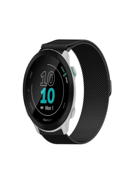 KRETON Garmin Forerunner 55 ile Uyumlu Kordon Hasır Metal Örgü Mıknatıslı Mil...