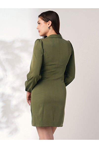 Globus By Styli Green Long Sleeves Mini Blazer Dress
