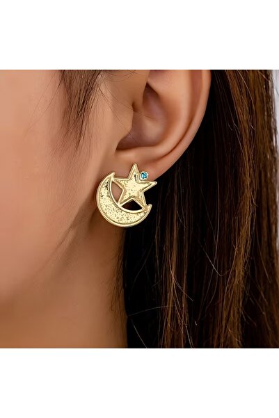 Feronnucci أقراط ذهبية للنساء من AY YILDIZ طراز KP24